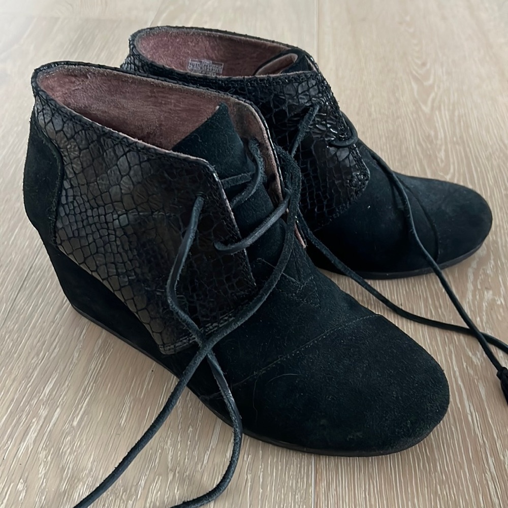 TOMS genuine suede booties